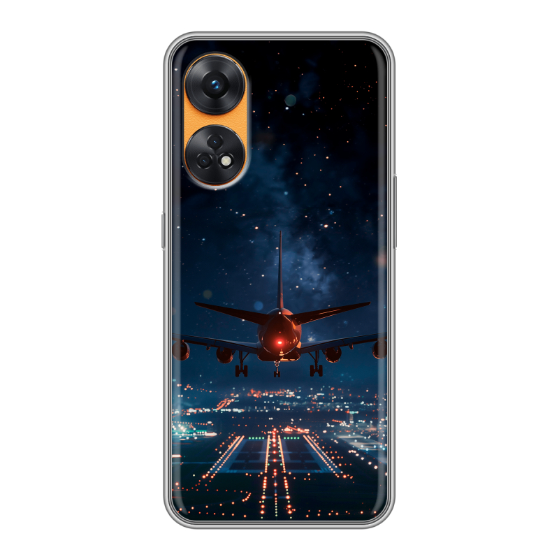 Силиконовый чехол на OPPO Reno8 T с принтом самолет Силиконовый чехол на OPPO Reno8 T с принтом самолет