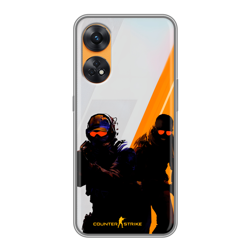 Силиконовый противоударный чехол на OPPO Reno8 T с принтом Контер страйк Counter strike Силиконовый противоударный чехол на OPPO Reno8 T с принтом Контер страйк Counter strike