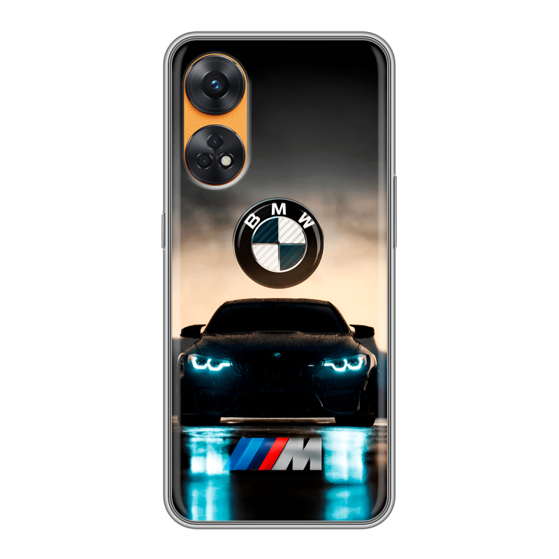 Силиконовый чехол на OPPO Reno8 T с принтом БМВ BMW Силиконовый чехол на OPPO Reno8 T с принтом БМВ BMW