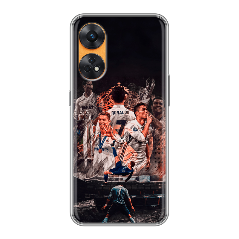 Силиконовый чехол на OPPO Reno8 T с принтом Реал Роналдо Real Ronaldo Силиконовый чехол на OPPO Reno8 T с принтом Реал Роналдо Real Ronaldo