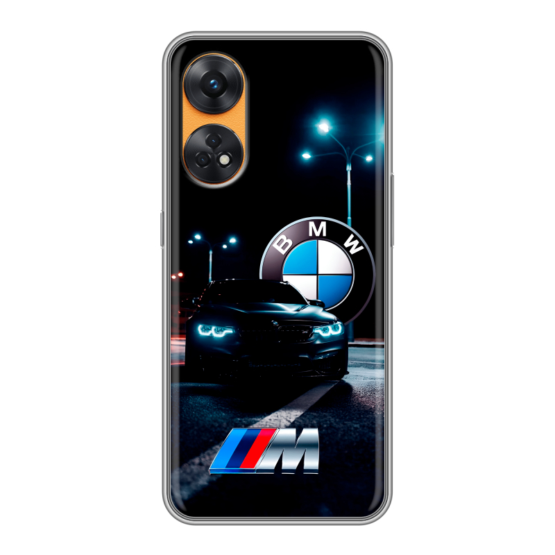 Силиконовый чехол на OPPO Reno8 T с принтом БМВ BMW Силиконовый чехол на OPPO Reno8 T с принтом БМВ BMW