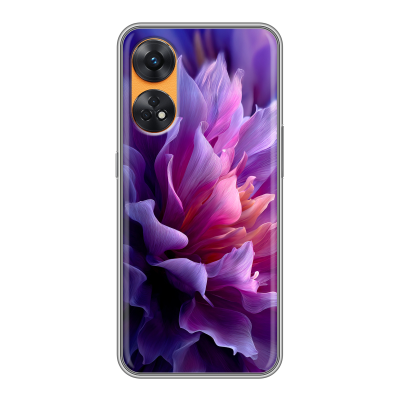 Силиконовый чехол на OPPO Reno8 T с принтом женский цветы Силиконовый чехол на OPPO Reno8 T с принтом женский цветы