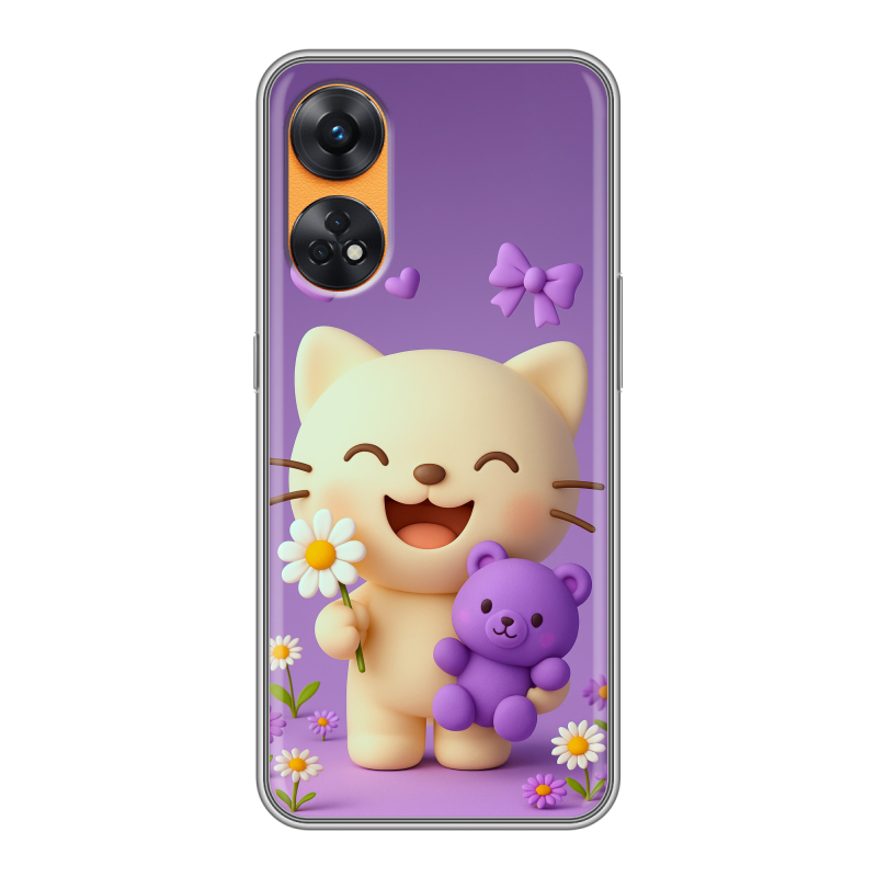 Силиконовый противоударный чехол на OPPO Reno8 T с принтом для девочек Силиконовый противоударный чехол на OPPO Reno8 T с принтом для девочек