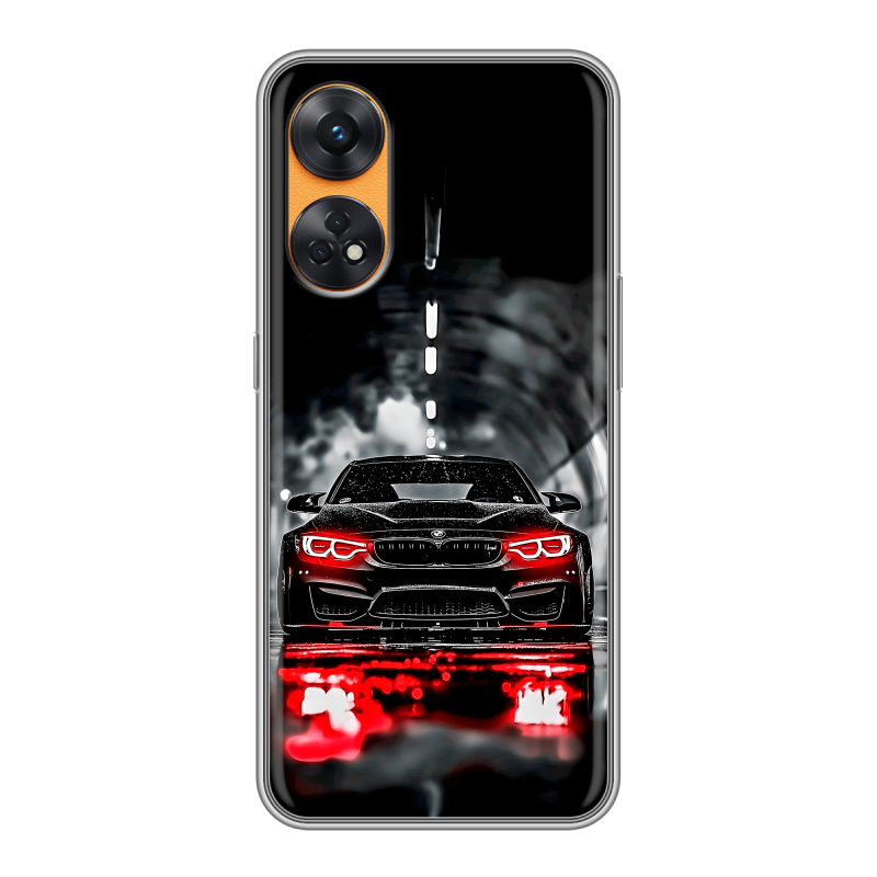 Силиконовый противоударный чехол на OPPO Reno8 T с принтом BMW БМВ Силиконовый противоударный чехол на OPPO Reno8 T с принтом BMW БМВ