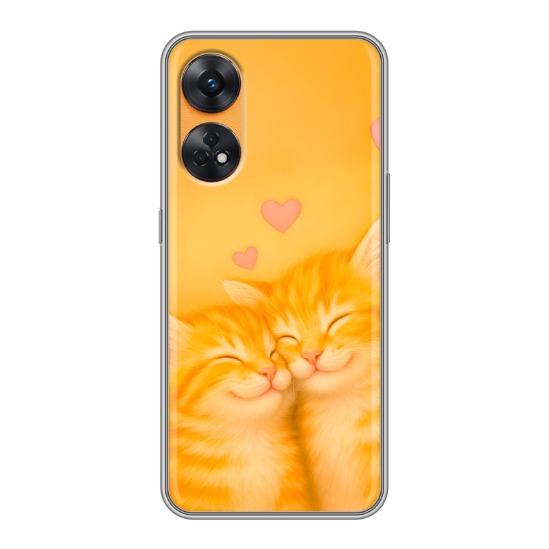 Силиконовый чехол на OPPO Reno8 T с принтом Милые котята Силиконовый чехол на OPPO Reno8 T с принтом Милые котята
