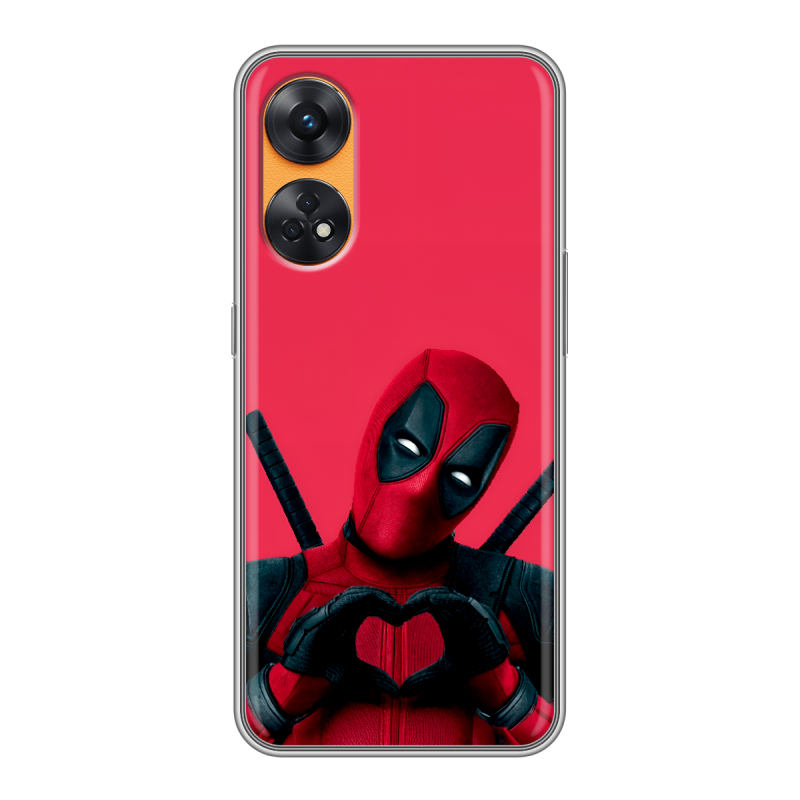 Силиконовый чехол на OPPO Reno8 T с принтом Дедпул Deadpool Силиконовый чехол на OPPO Reno8 T с принтом Дедпул Deadpool