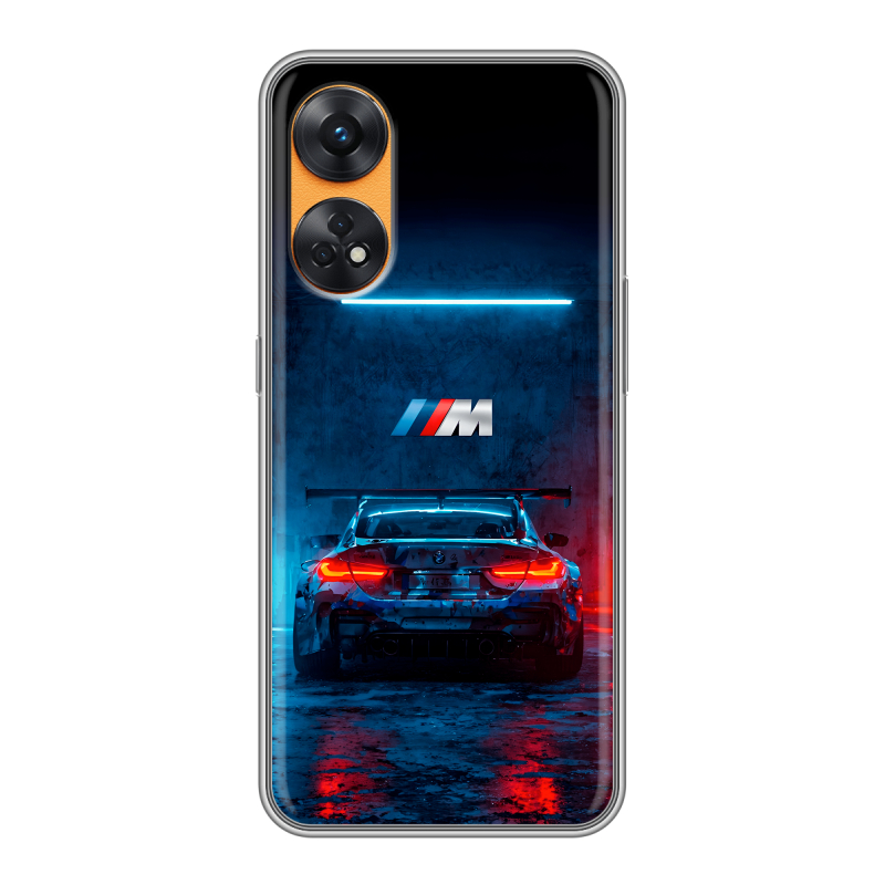 Силиконовый чехол на OPPO Reno8 T с принтом BMW БМВ Силиконовый чехол на OPPO Reno8 T с принтом BMW БМВ