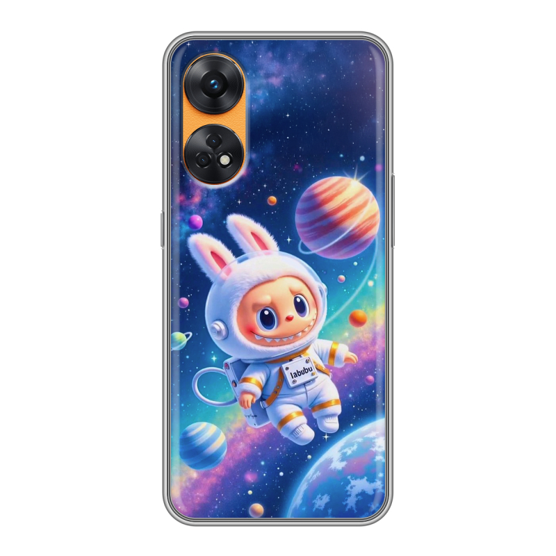 Силиконовый противоударный чехол на OPPO Reno8 T с принтом Labubu Лабубу Силиконовый противоударный чехол на OPPO Reno8 T с принтом Labubu Лабубу