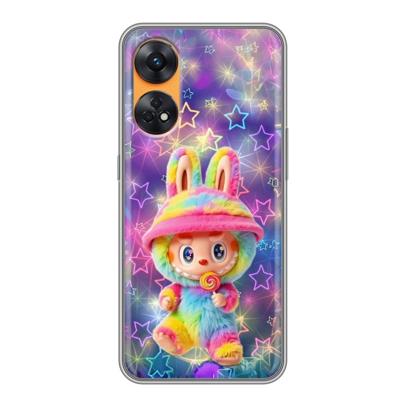 Силиконовый чехол на OPPO Reno8 T с принтом Labubu Лабубу Силиконовый чехол на OPPO Reno8 T с принтом Labubu Лабубу