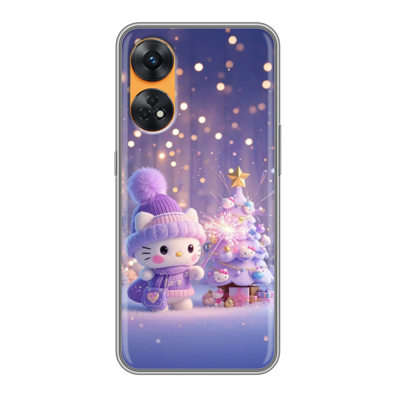 Силиконовый противоударный чехол на OPPO Reno8 T с принтом Новый год Силиконовый противоударный чехол на OPPO Reno8 T с принтом Новый год