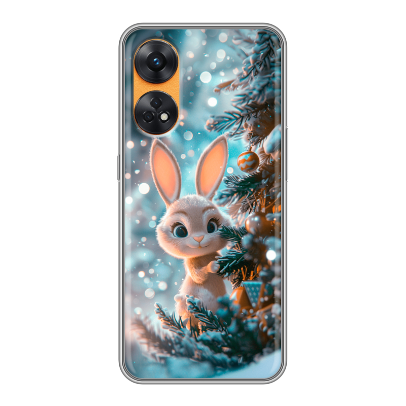 Силиконовый чехол на OPPO Reno8 T с принтом Новый год Силиконовый чехол на OPPO Reno8 T с принтом Новый год