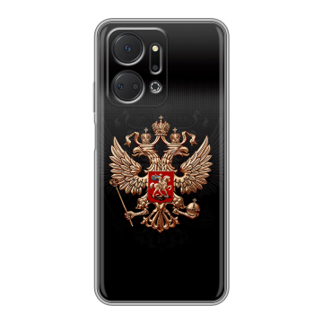 Силиконовый чехол на Huawei Honor X7a с принтом Герб России Силиконовый чехол на Huawei Honor X7a с принтом Герб России
