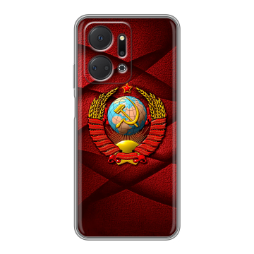 Силиконовый чехол на Huawei Honor X7a с принтом Герб СССР Силиконовый чехол на Huawei Honor X7a с принтом Герб СССР