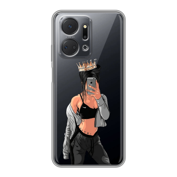 Силиконовый чехол на Huawei Honor X7a с принтом Женские принты Силиконовый чехол на Huawei Honor X7a с принтом Женские принты