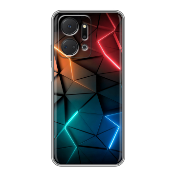 Силиконовый чехол на Huawei Honor X7a с принтом Абстракция неон Силиконовый чехол на Huawei Honor X7a с принтом Абстракция неон