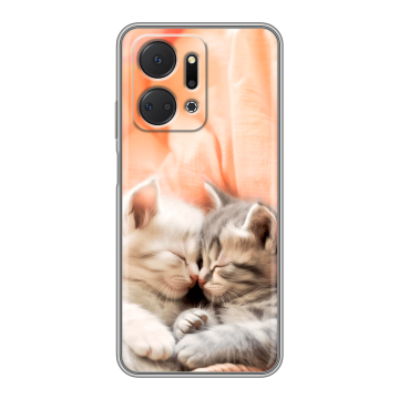 Силиконовый чехол на Huawei Honor X7a с принтом Котята