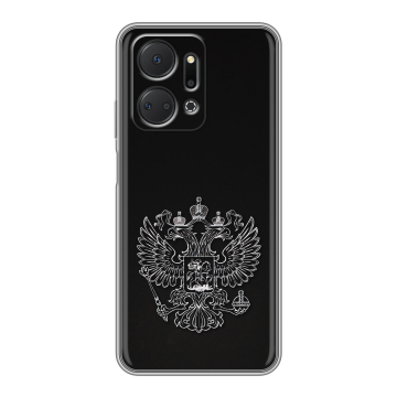 Силиконовый чехол на Huawei Honor X7a с принтом Герб России Силиконовый чехол на Huawei Honor X7a с принтом Герб России