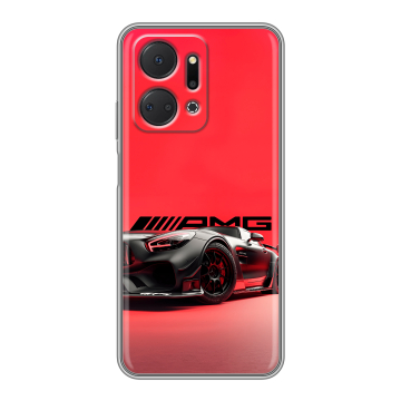 Силиконовый чехол на Huawei Honor X7a с принтом Мерседес Mercedes AMG