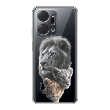 Силиконовый чехол на Huawei Honor X7a с принтом Львы