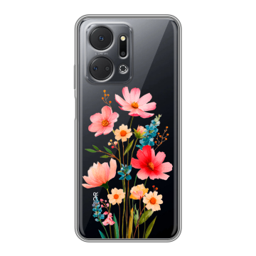 Силиконовый чехол на Huawei Honor X7a с принтом Цветы