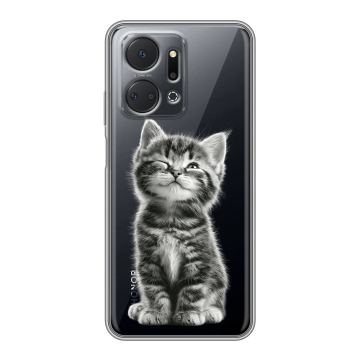 Силиконовый чехол на Huawei Honor X7a с принтом Котенок