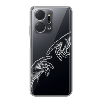Силиконовый чехол на Huawei Honor X7a с принтом Сотворение мира
