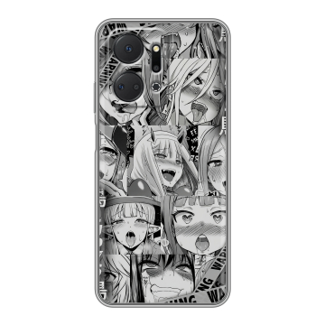 Силиконовый чехол на Huawei Honor X7a с принтом Ahegao Ахегао Аниме