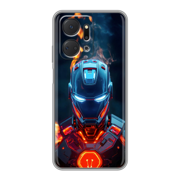 Силиконовый чехол на Huawei Honor X7a с принтом IronMan Железный человек