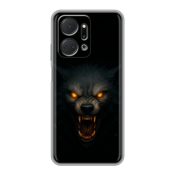 Силиконовый чехол на Huawei Honor X7a с принтом Волк