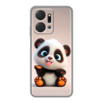 Силиконовый чехол на Huawei Honor X7a с принтом милая панда
