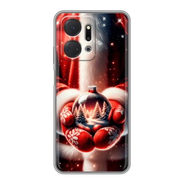 Силиконовый чехол на Huawei Honor X7a с принтом Новый год