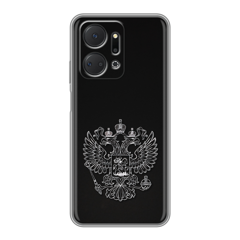 Силиконовый чехол на Huawei Honor X7a с принтом Герб России Силиконовый чехол на Huawei Honor X7a с принтом Герб России