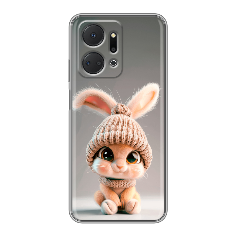 Силиконовый противоударный чехол на Huawei Honor X7a с принтом Кролик Силиконовый противоударный чехол на Huawei Honor X7a с принтом Кролик