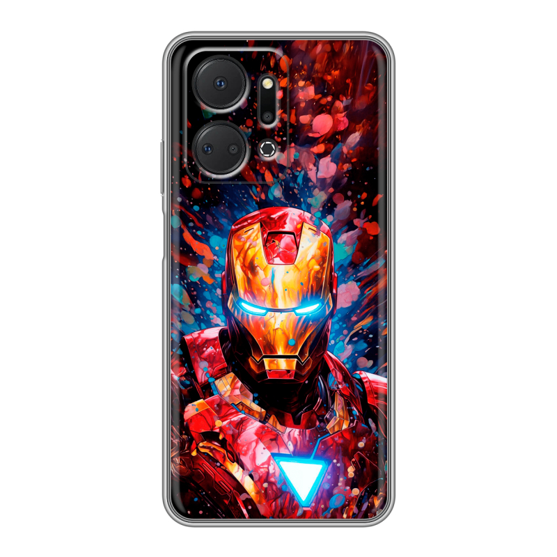 Силиконовый чехол на Huawei Honor X7a с принтом Железный человек Ironman Силиконовый чехол на Huawei Honor X7a с принтом Железный человек Ironman