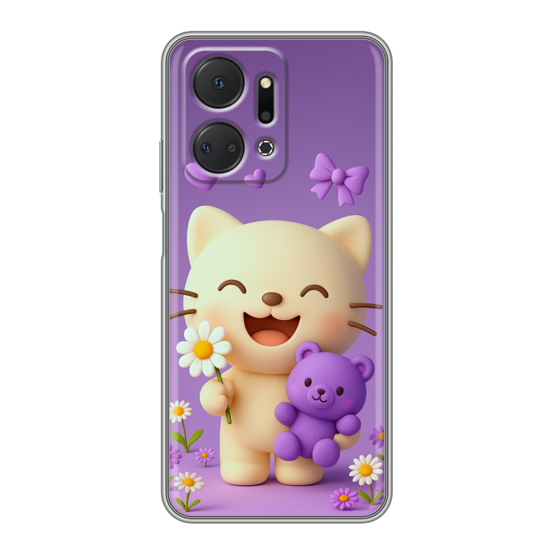 Силиконовый чехол на Huawei Honor X7a с принтом для девочек Силиконовый чехол на Huawei Honor X7a с принтом для девочек