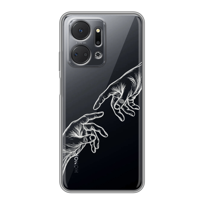 Силиконовый противоударный чехол на Huawei Honor X7a с принтом Сотворение мира Силиконовый противоударный чехол на Huawei Honor X7a с принтом Сотворение мира