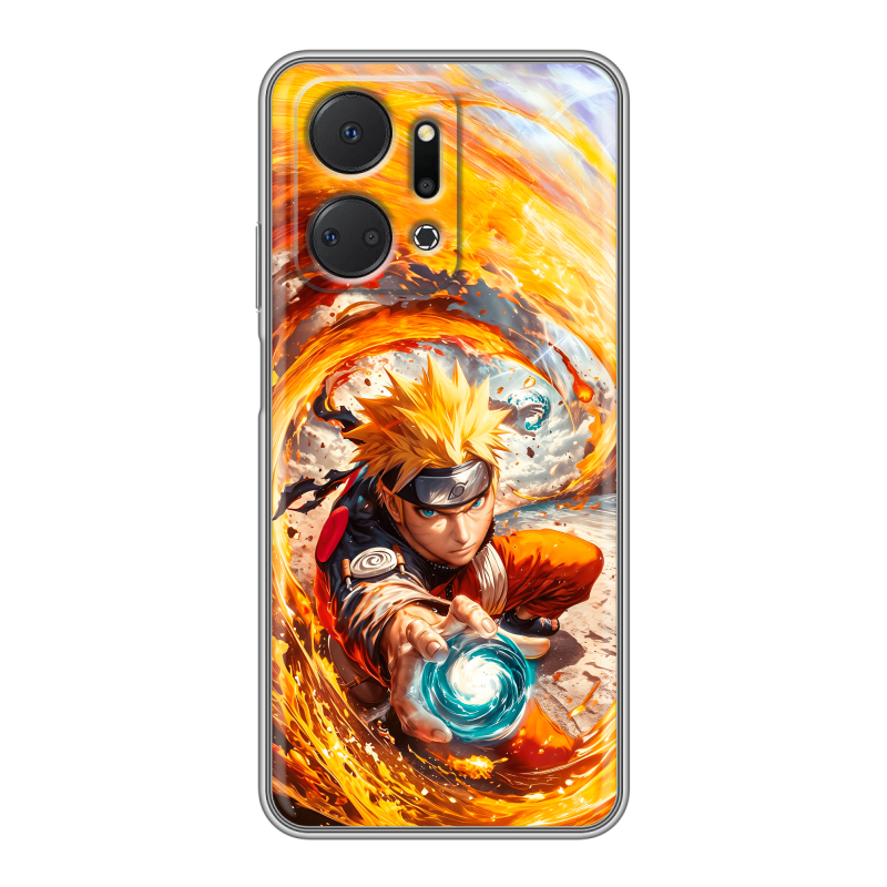Силиконовый противоударный чехол на Huawei Honor X7a с принтом Аниме Наруто Naruto Силиконовый противоударный чехол на Huawei Honor X7a с принтом Аниме Наруто Naruto