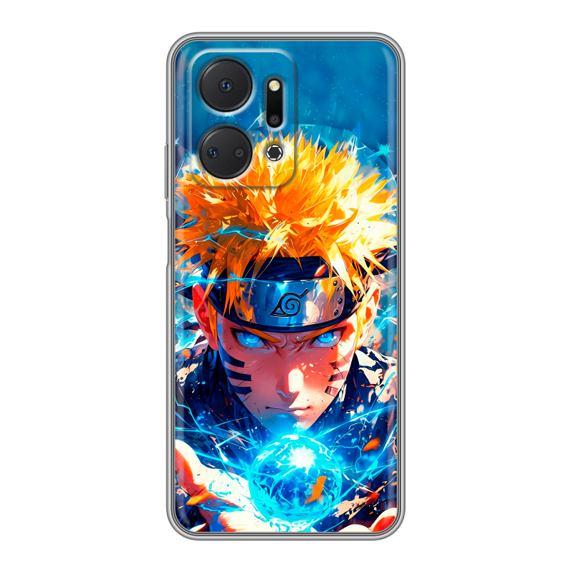 Силиконовый противоударный чехол на Huawei Honor X7a с принтом Аниме Наруто Naruto Силиконовый противоударный чехол на Huawei Honor X7a с принтом Аниме Наруто Naruto