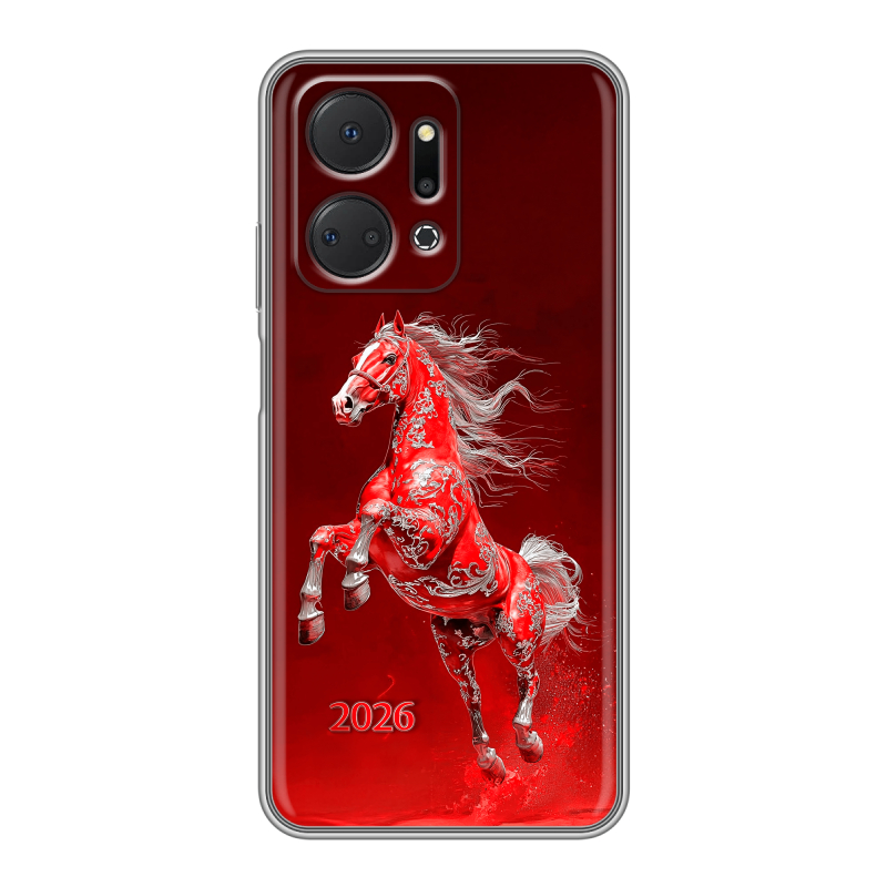 Силиконовый чехол на Huawei Honor X7a с принтом Новый год Силиконовый чехол на Huawei Honor X7a с принтом Новый год