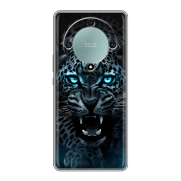 Силиконовый чехол на Huawei Honor X9a с принтом Темный леопард Силиконовый чехол на Huawei Honor X9a с принтом Темный леопард