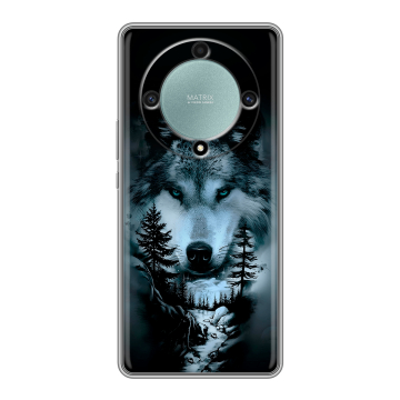 Силиконовый чехол на Huawei Honor X9a с принтом Лесной волк Силиконовый чехол на Huawei Honor X9a с принтом Лесной волк