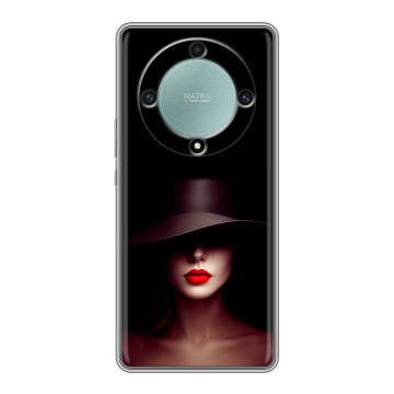 Силиконовый чехол на Huawei Honor X9a с принтом Девушка в шляпе