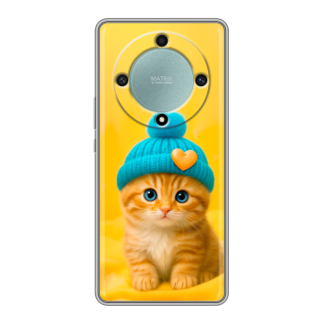 Силиконовый чехол на Huawei Honor X9a с принтом Котенок в шапке Силиконовый чехол на Huawei Honor X9a с принтом Котенок в шапке