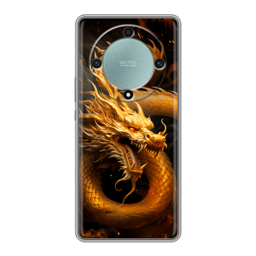 Силиконовый чехол на Huawei Honor X9a с принтом Золотой дракон Силиконовый чехол на Huawei Honor X9a с принтом Золотой дракон