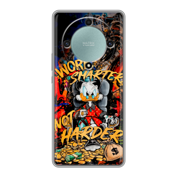 Силиконовый чехол на Huawei Honor X9a с принтом Дональд Дак Деньги