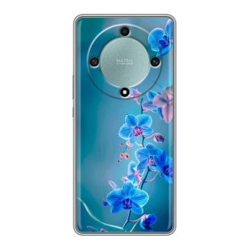 Силиконовый чехол на Huawei Honor X9a с принтом Голубые цветы