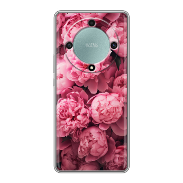 Силиконовый чехол на Huawei Honor X9a с принтом цветы пионы