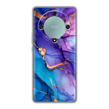 Силиконовый чехол на Huawei Honor X9a с принтом синий мрамор Силиконовый чехол на Huawei Honor X9a с принтом синий мрамор