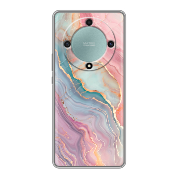 Силиконовый чехол на Huawei Honor X9a с принтом розовый мрамор