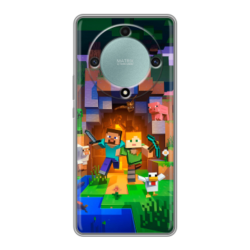 Силиконовый чехол на Huawei Honor X9a с принтом Майнкрафт Minecraft Силиконовый чехол на Huawei Honor X9a с принтом Майнкрафт Minecraft